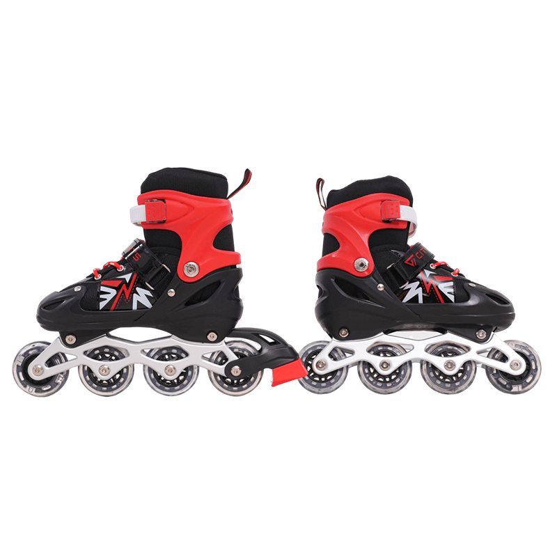 CITYSPORTS LB6 Kids Adjustable Inline Skates – Black Light-Up Front Wheels, EU 31–42 (S/M/L)