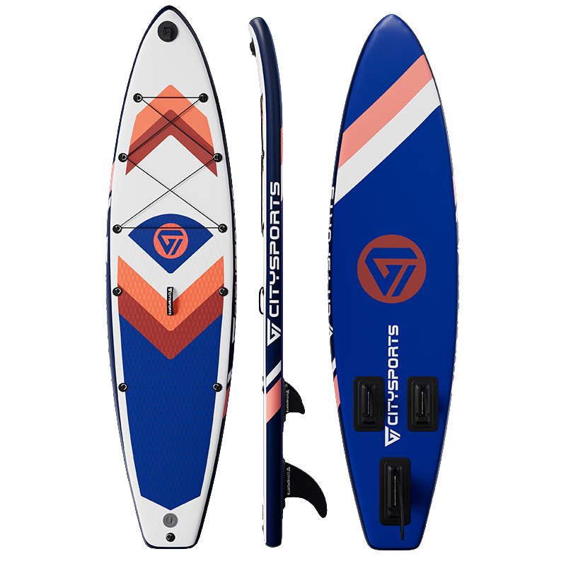 CITYSPORTS Inflatable SUP Board – 320×81×15 cm Complete Set with EVA Deck & Camera Mount