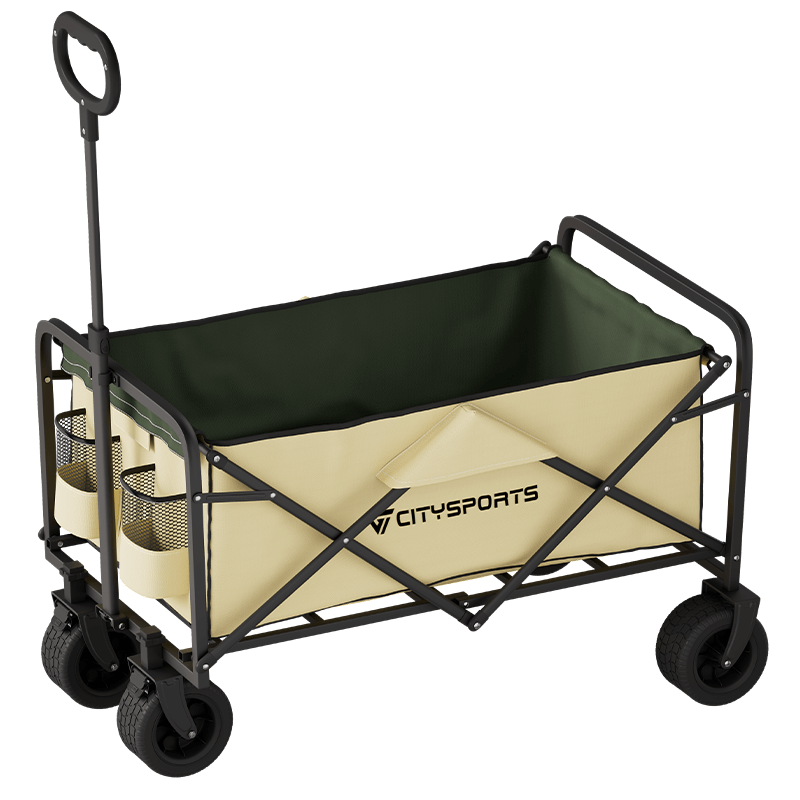 CITYSPORTS TC02 Heavy Duty Camping Trailer – Folding Wagon with Waterproof Oxford Fabric