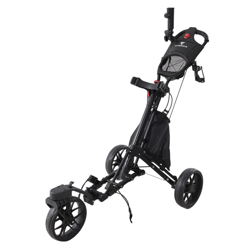 CITYSPORTS BC1 3-Wheel Golf Trolley – Lightweight Aluminum, 3-Second Fold, Cup & Umbrella Holder