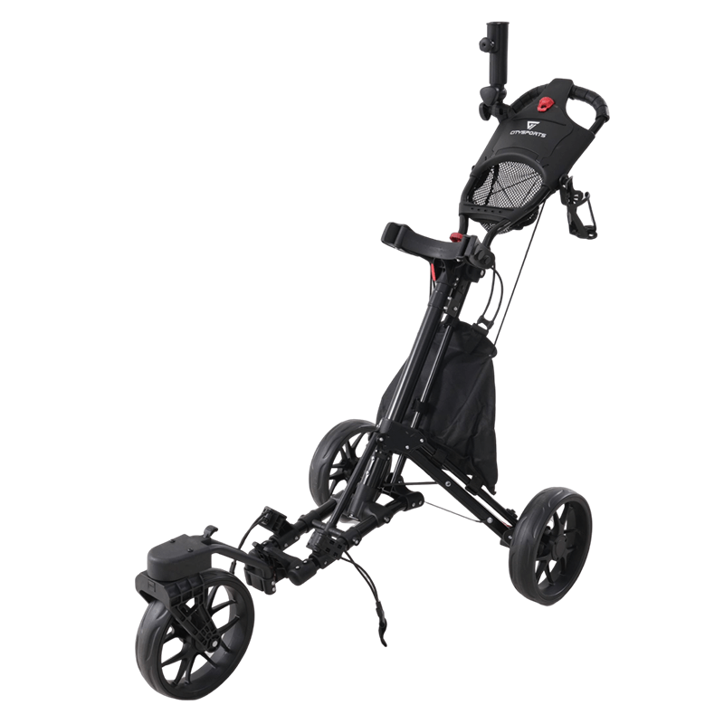 CITYSPORTS BC3 3-Wheel Golf Trolley – 360° Swivel Wheels, Lightweight Aluminum, Quick Fold