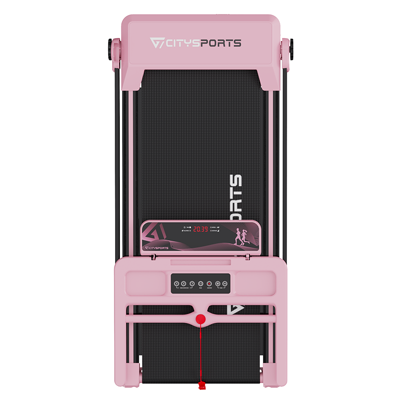 CITYSPORTS WP9 Folding Treadmill – 1400W Motor, 12 km/h, Incline up to 7.7% — Compact Home & Office Treadmill Pink